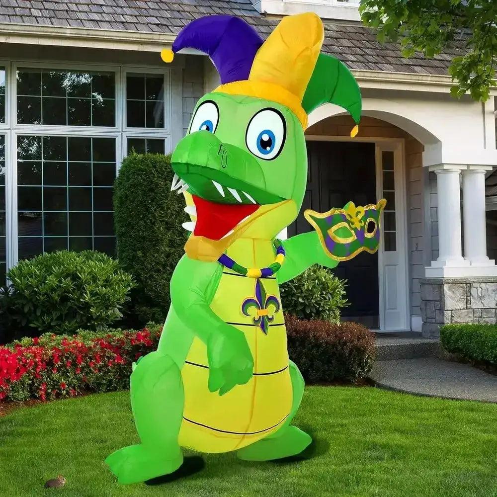  Giant 6ft Inflatable Mardi Gras Alligator With LED Lights -  ToylandEU™