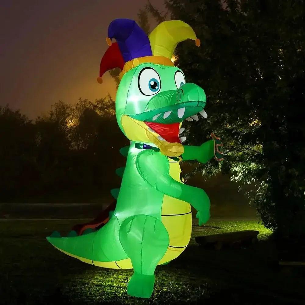  Giant 6ft Inflatable Mardi Gras Alligator With LED Lights -  ToylandEU™