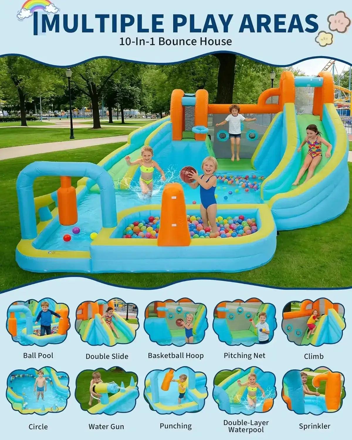  Inflatable 7 in 1 Bounce House for Kids Outdoor Fun -  ToylandEU™