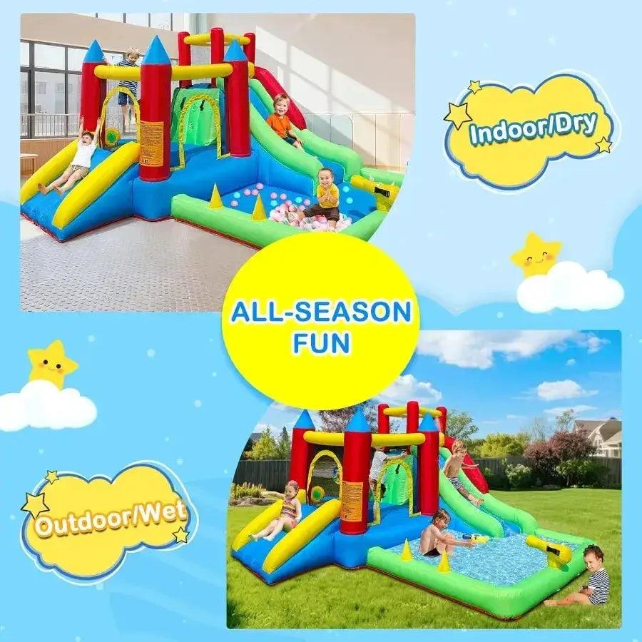  Inflatable 9 In 1 Bounce House With Dual Slides -  ToylandEU™
