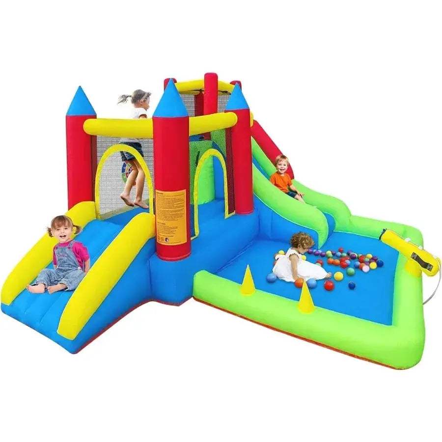 Inflatable 9 In 1 Bounce House With Dual Slides Kids - ToylandEU