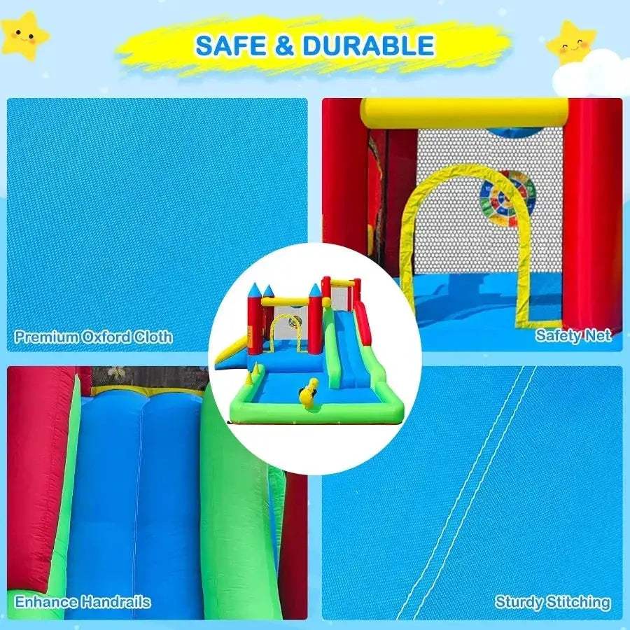 Inflatable 9 In 1 Bounce House With Dual Slides Kids - ToylandEU