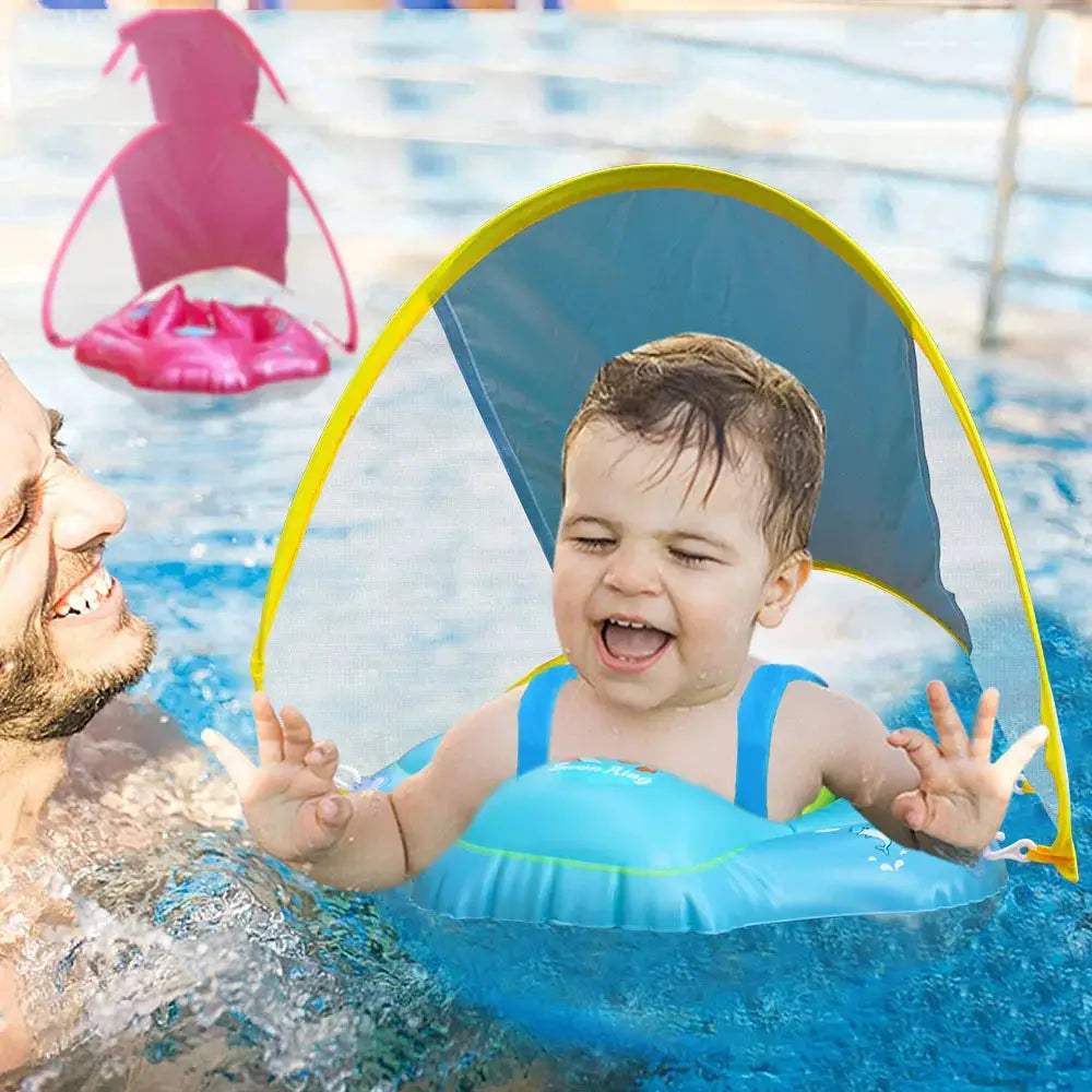  Inflatable Baby Seat Ring Sunshade Canopy Pool Safety -  ToylandEU™