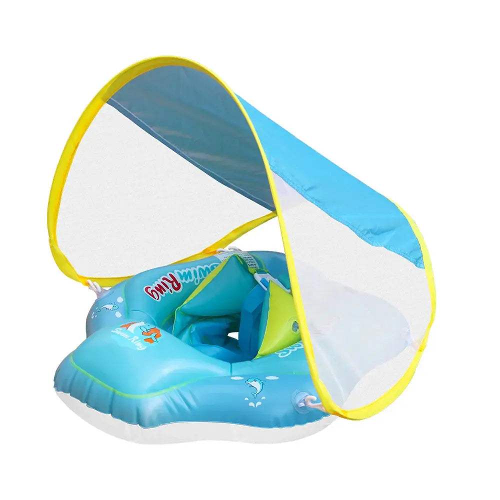  Inflatable Baby Seat Ring Sunshade Canopy Pool Safety -  ToylandEU™