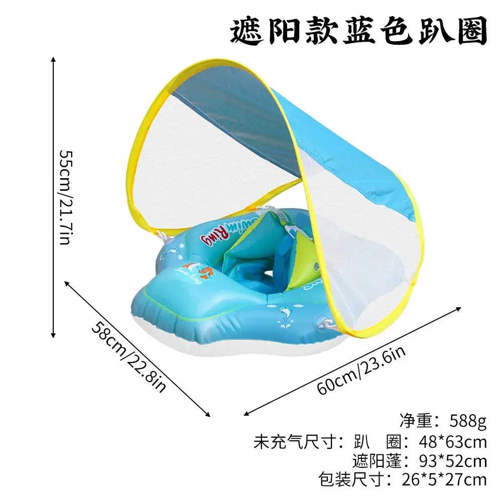  Inflatable Baby Seat Ring Sunshade Canopy Pool Safety -  ToylandEU™