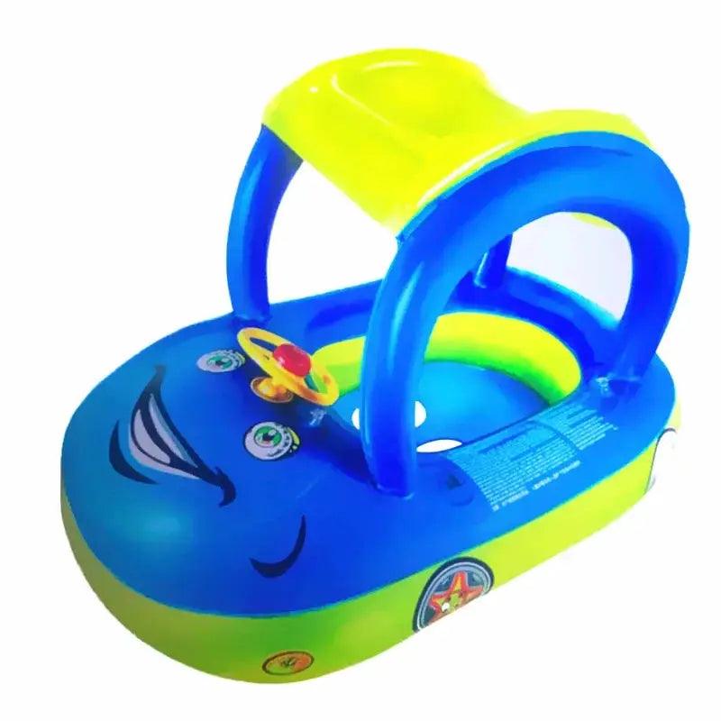  Inflatable Baby Swim Ring With Sun Shade For Toddlers -  ToylandEU™