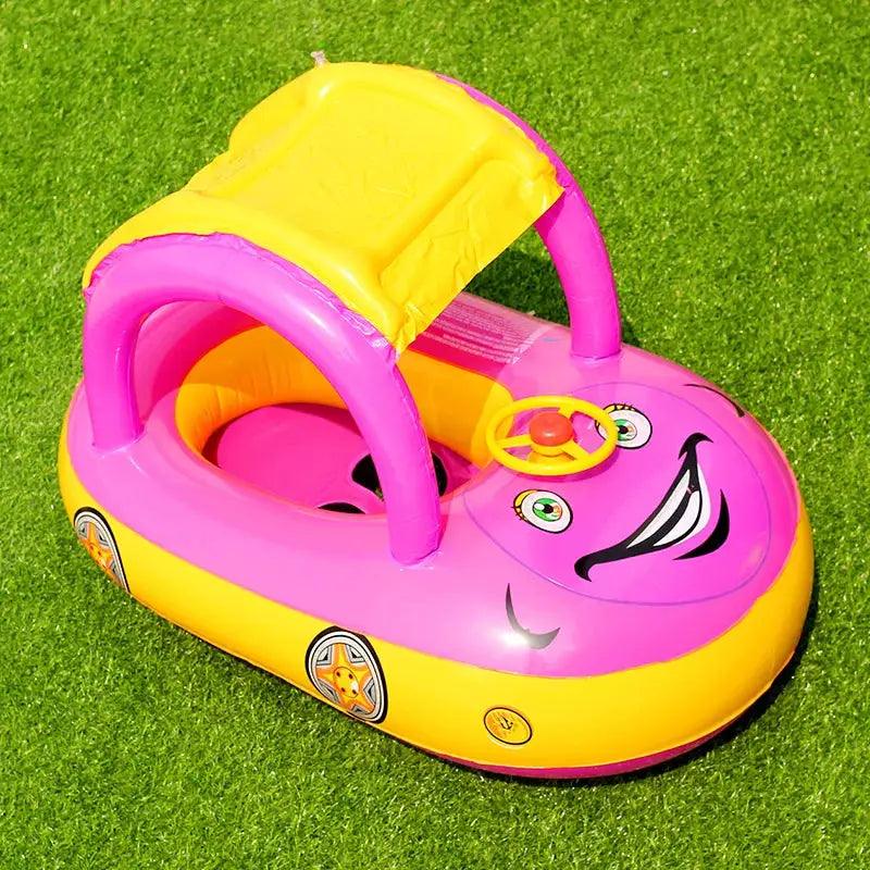  Inflatable Baby Swim Ring With Sun Shade For Toddlers -  ToylandEU™
