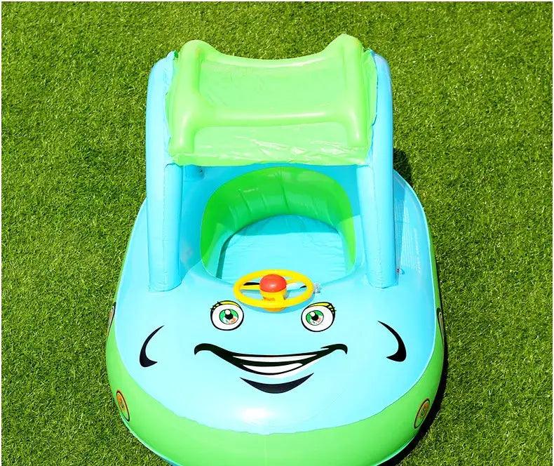  Inflatable Baby Swim Ring With Sun Shade For Toddlers -  ToylandEU™