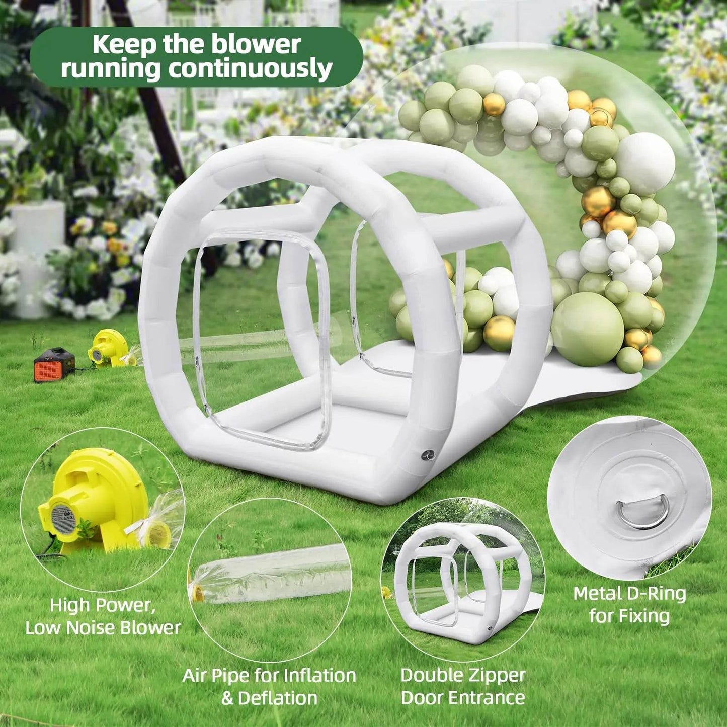 Inflatable Balloon Bubble House Tent 10ft with Blower & Pump - ToylandEU