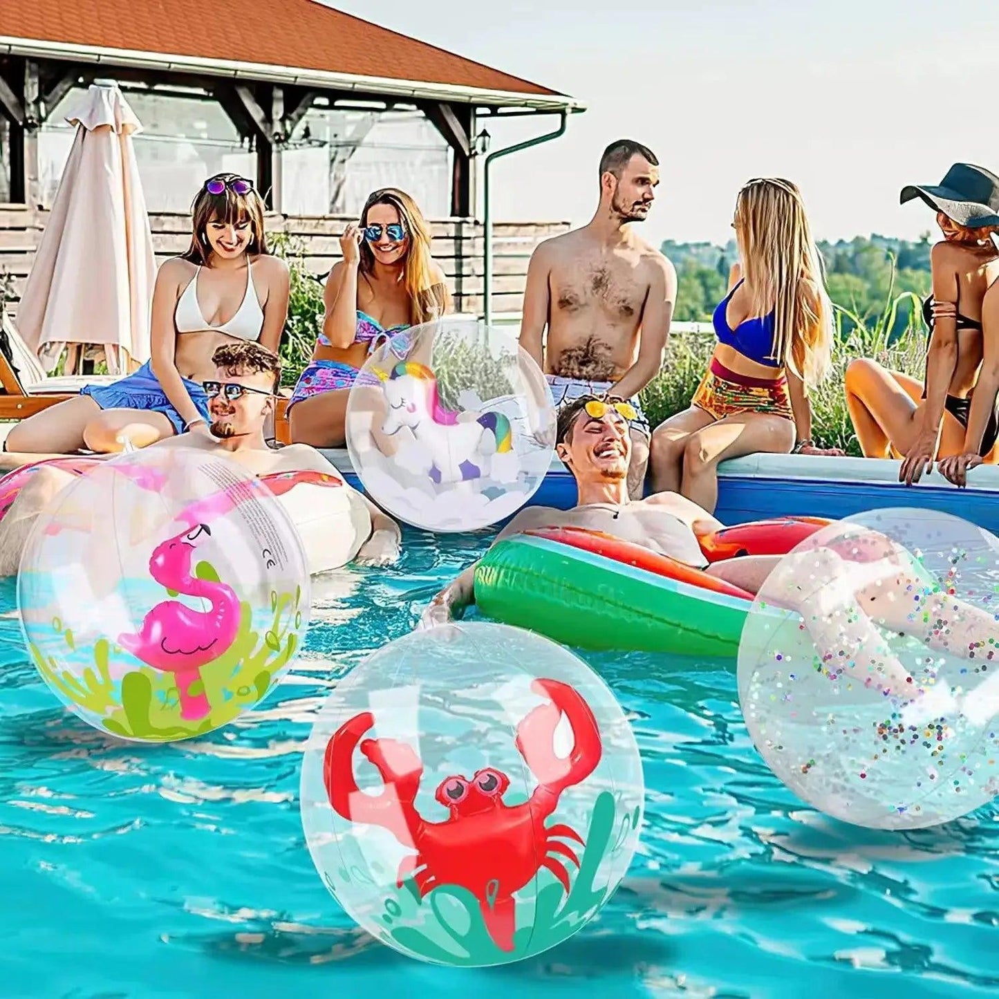  Inflatable Beach Ball 3D Water Play Flamingo Unicorn -  ToylandEU™