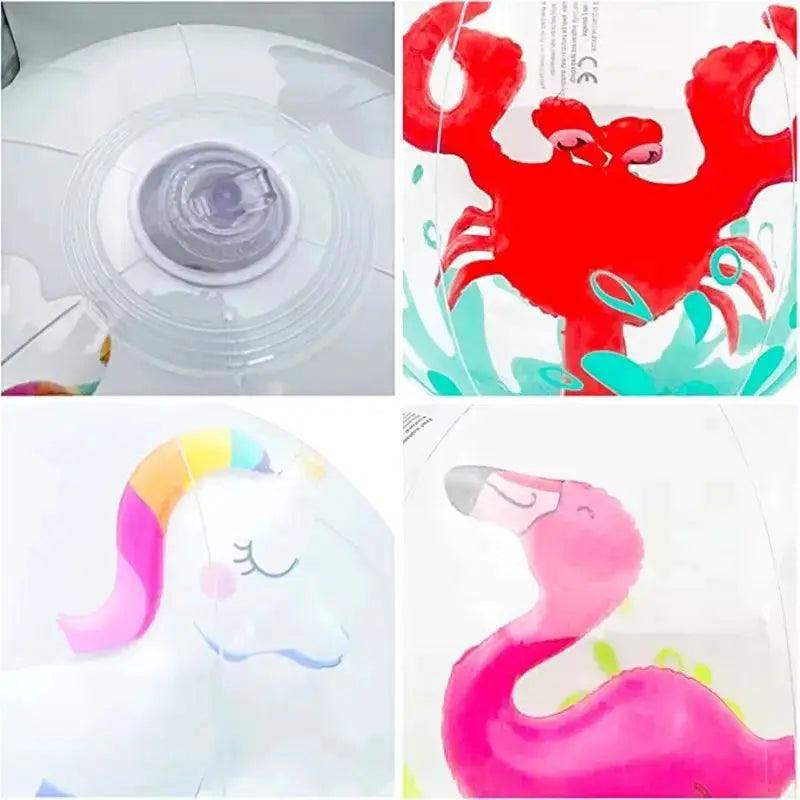  Inflatable Beach Ball 3D Water Play Flamingo Unicorn -  ToylandEU™