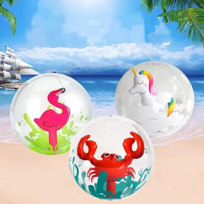  Inflatable Beach Ball 3D Water Play Flamingo Unicorn -  ToylandEU™
