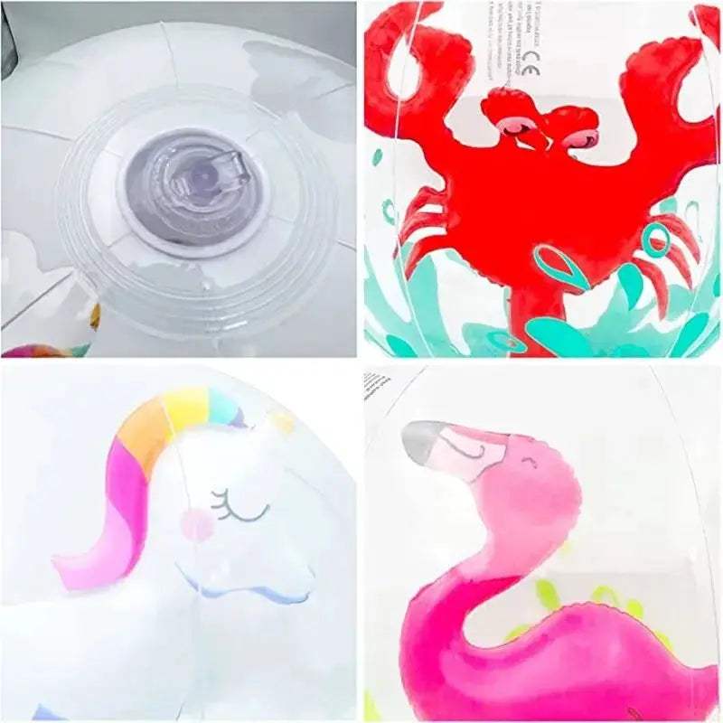  Inflatable Beach Ball 3D Water Play Flamingo Unicorn -  ToylandEU™