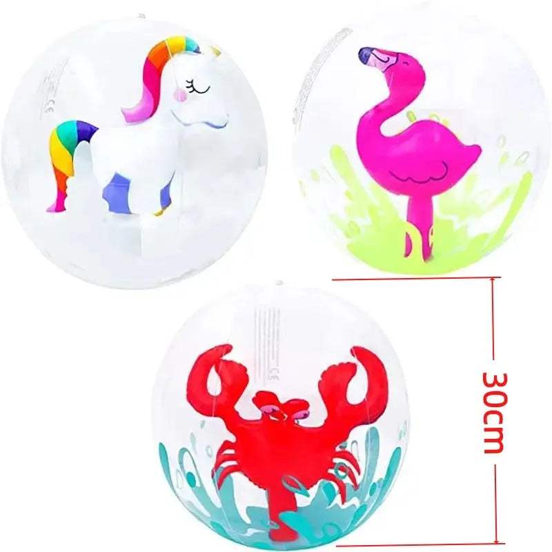  Inflatable Beach Ball 3D Water Play Flamingo Unicorn -  ToylandEU™