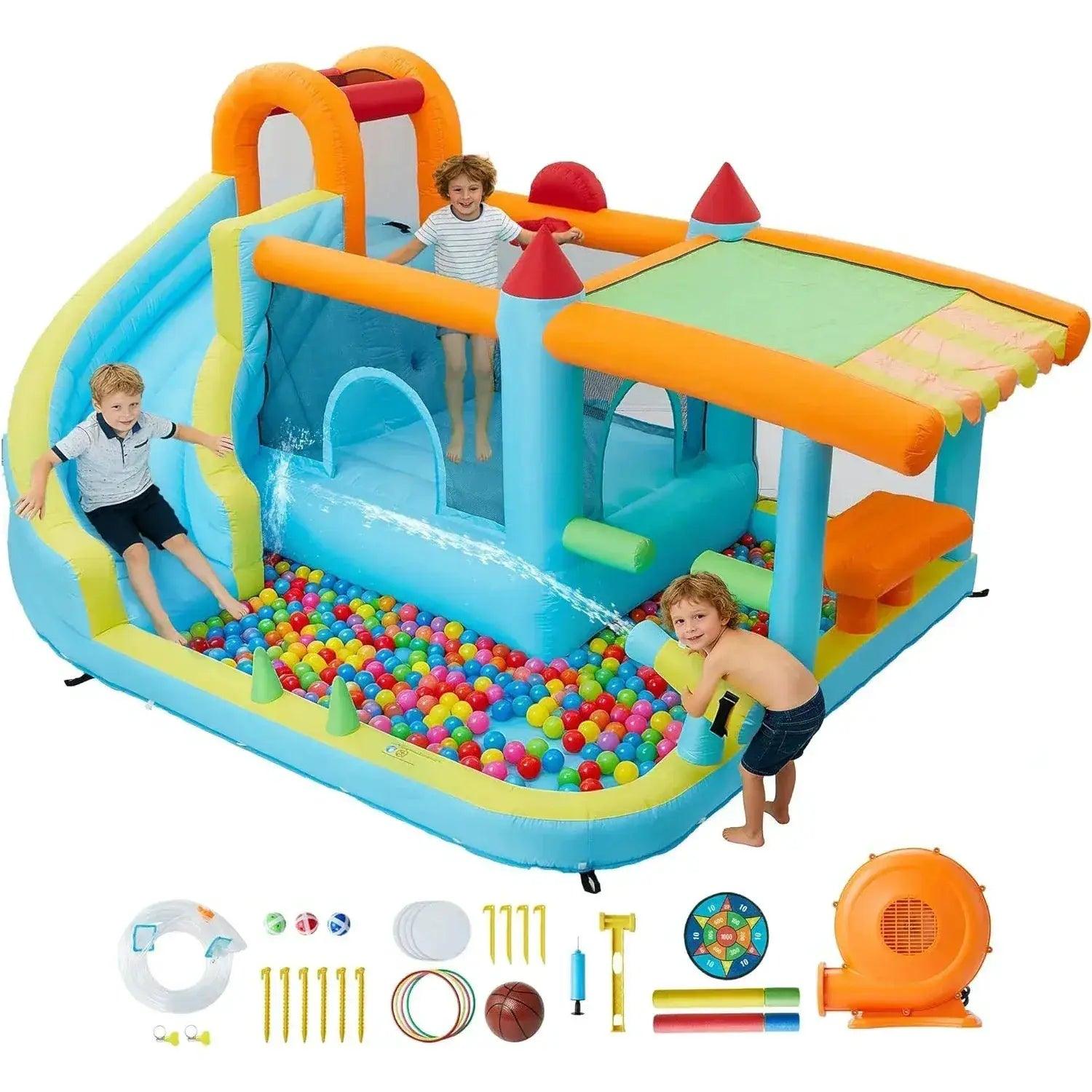  Inflatable Bounce House 12 In 1 With Blower And Slide -  ToylandEU™