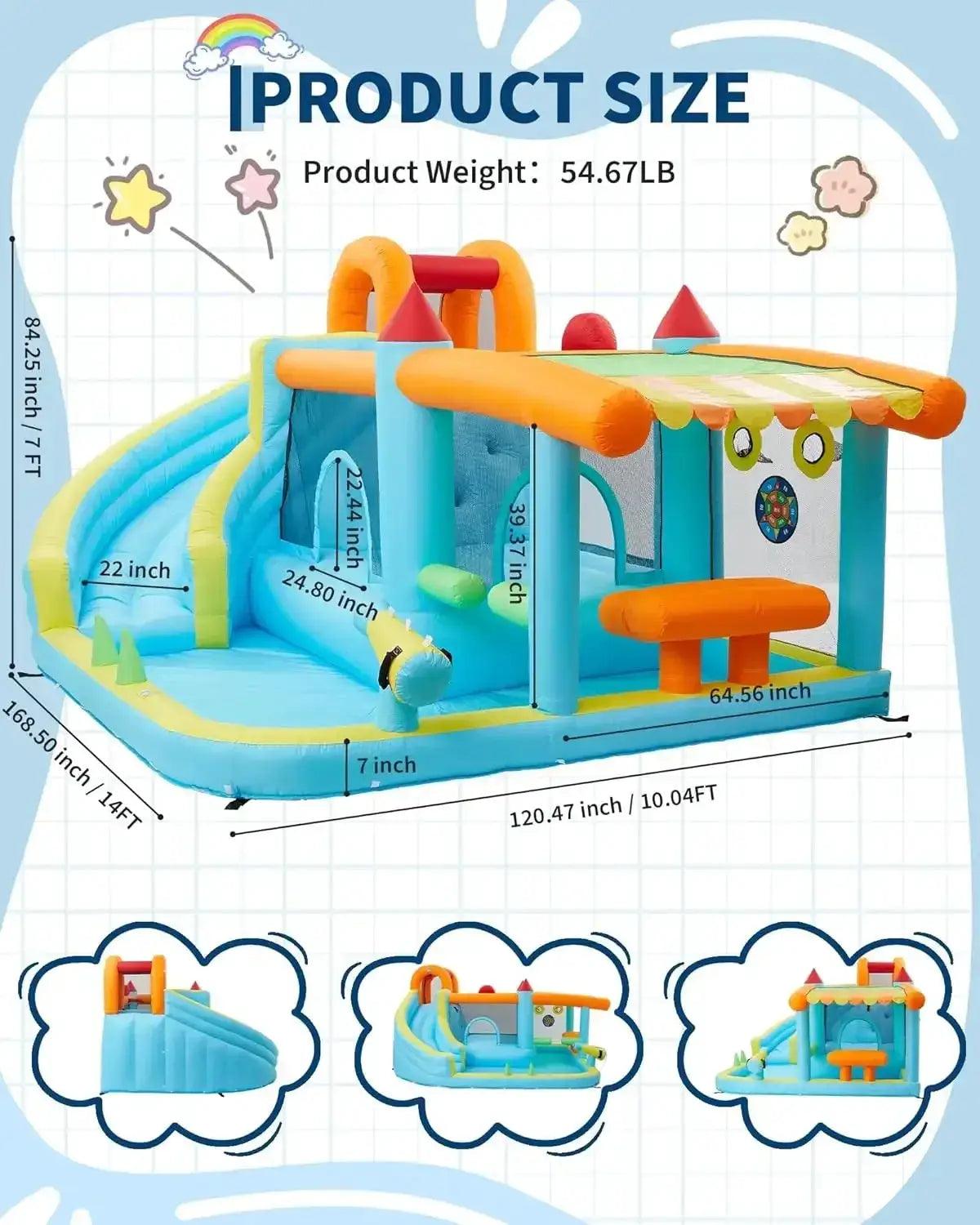  Inflatable Bounce House 12 In 1 With Blower And Slide -  ToylandEU™
