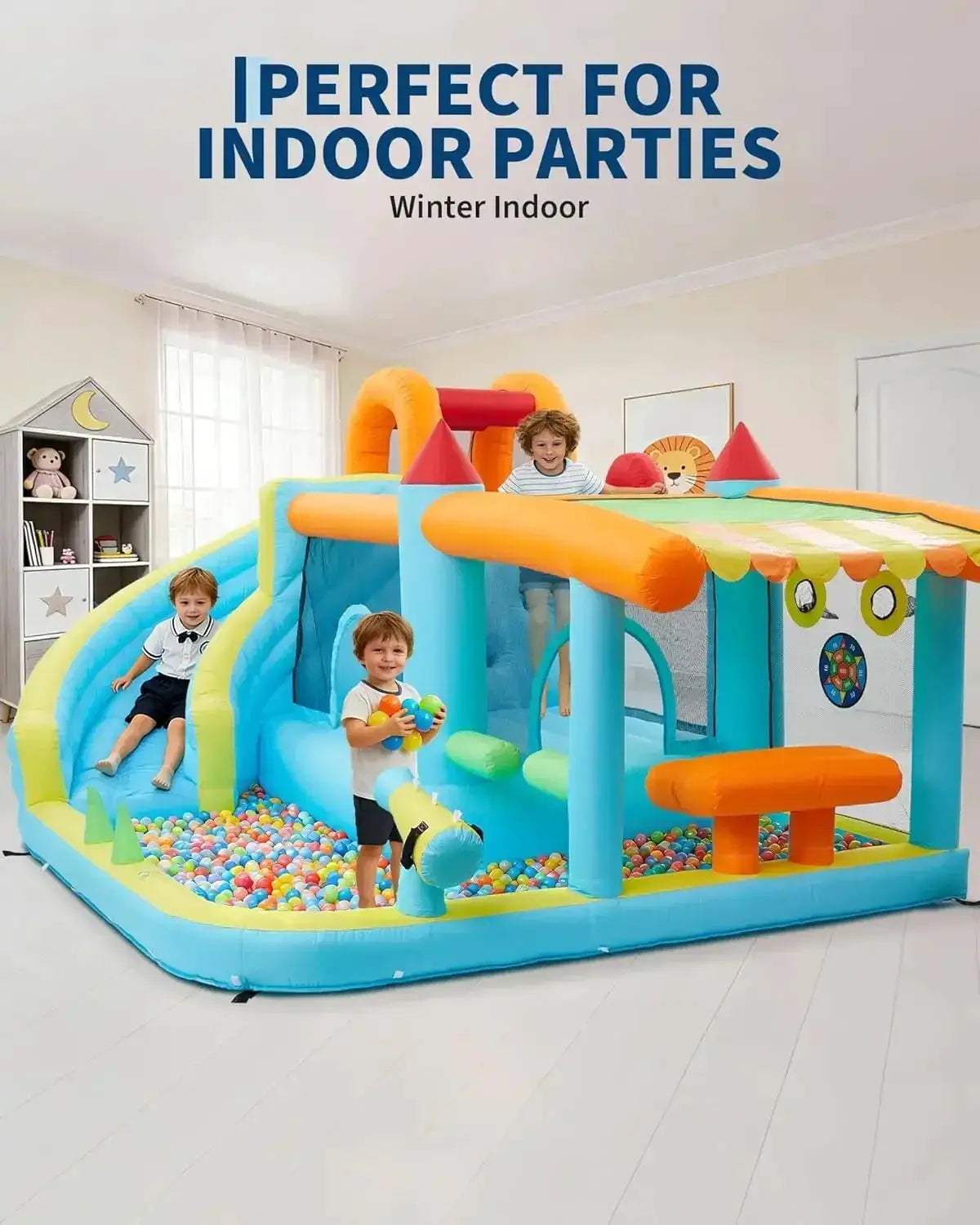 Inflatable Bounce House 12 In 1 With Blower And Slide - ToylandEU