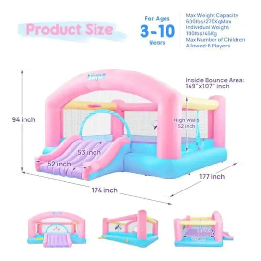  Inflatable Bounce House 650W Blower Basketball Hoop -  ToylandEU™
