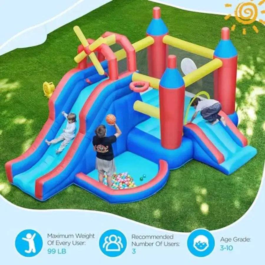 Inflatable Bounce House 7-In-1 Bouncy Castle For Backyard Fun - ToylandEU