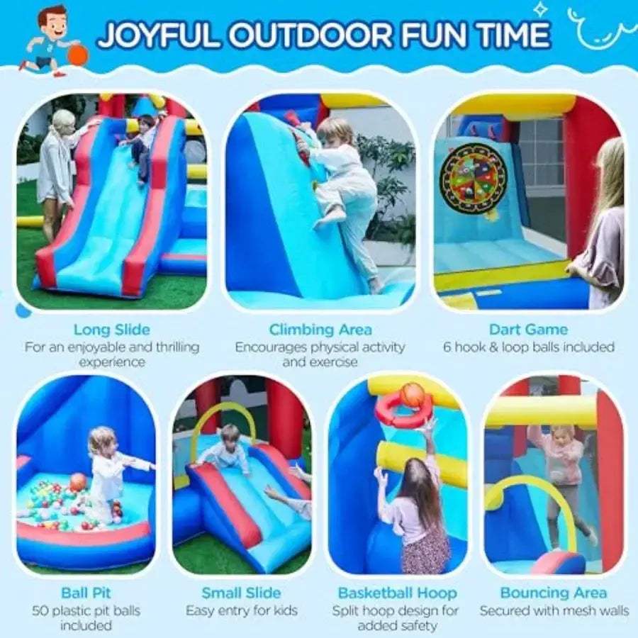 Inflatable Bounce House 7-In-1 Bouncy Castle For Backyard Fun - ToylandEU