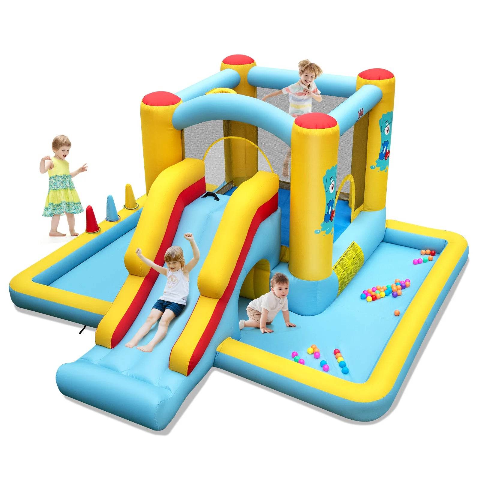 Inflatable Bounce House, 7-in-1 Giant Bouncy Castle Fun - ToylandEU