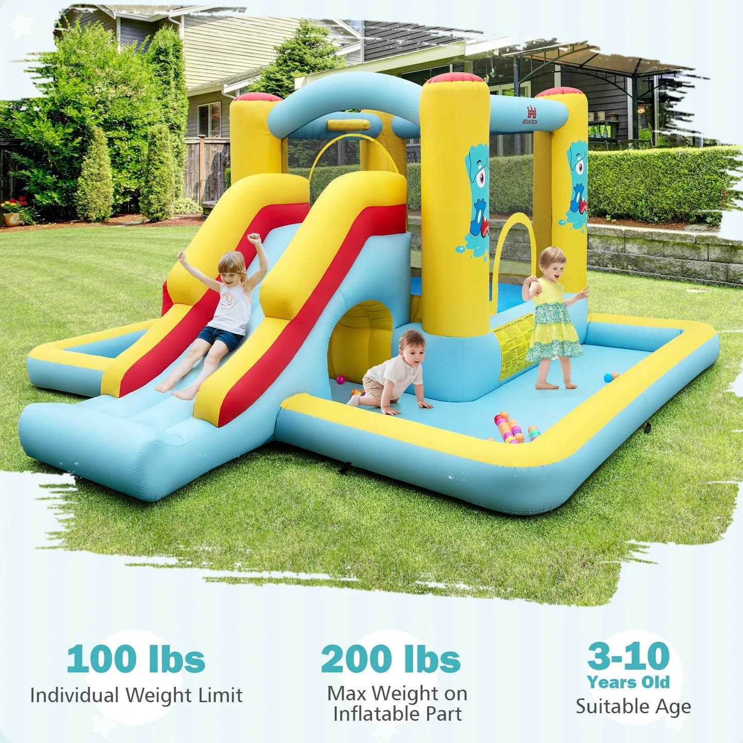 Inflatable Bounce House, 7-in-1 Giant Bouncy Castle Fun - ToylandEU
