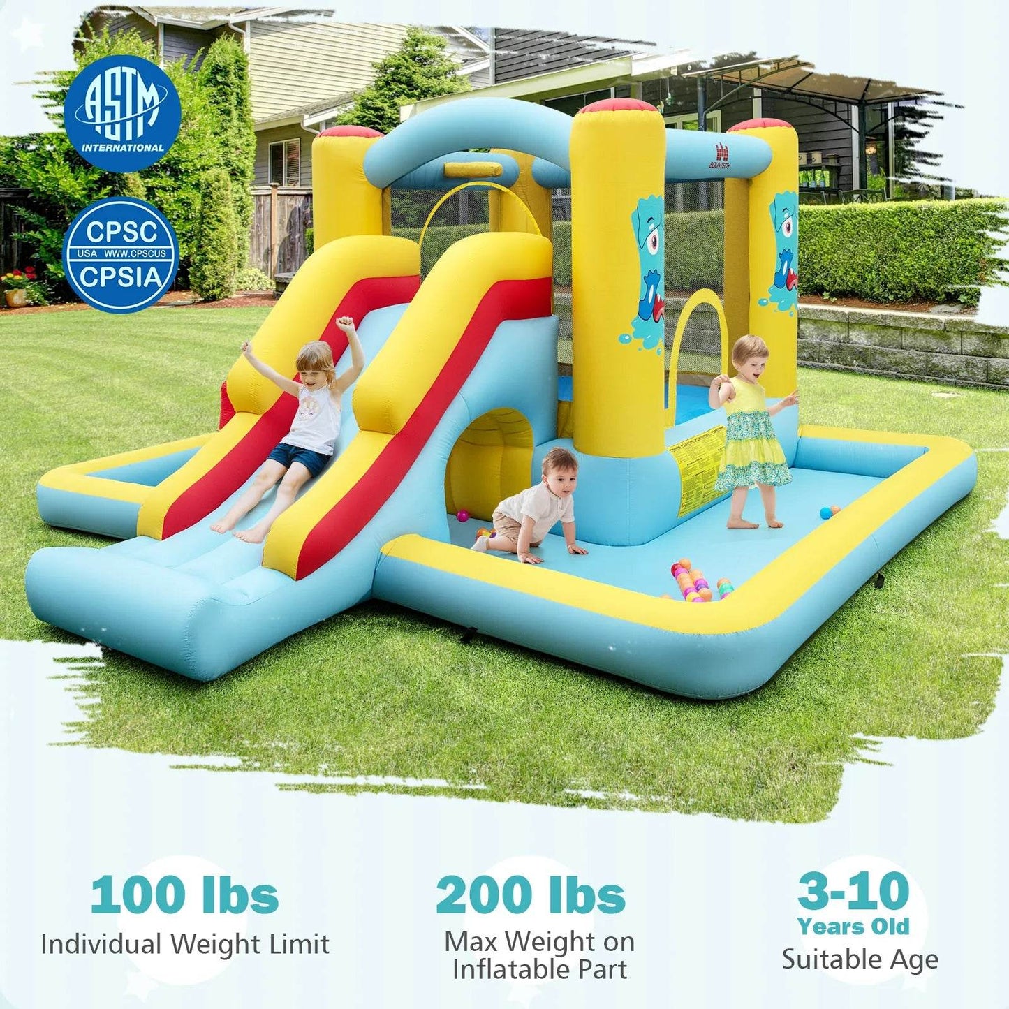 Inflatable Bounce House, 7-in-1 Giant Bouncy Castle Fun - ToylandEU
