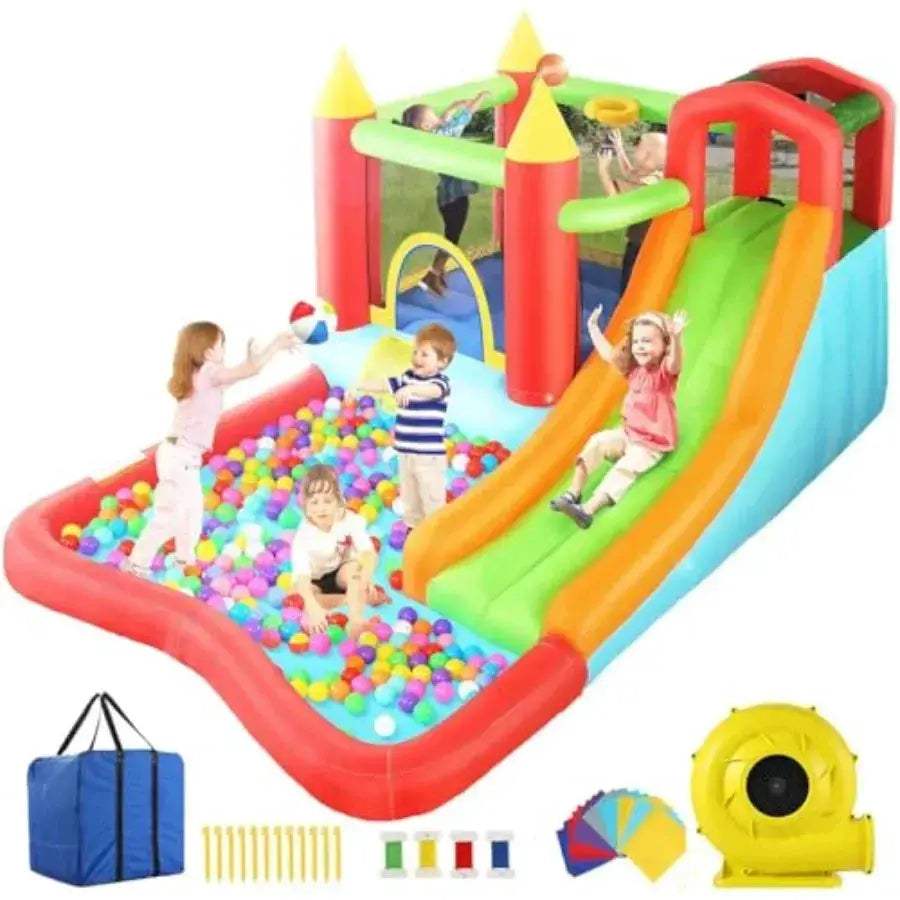 Inflatable Bounce House Castle With Slide For Kids Large 13x12ft - ToylandEU