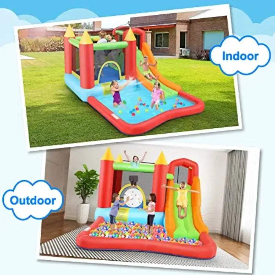 Inflatable Bounce House Castle With Slide For Kids Large 13x12ft - ToylandEU