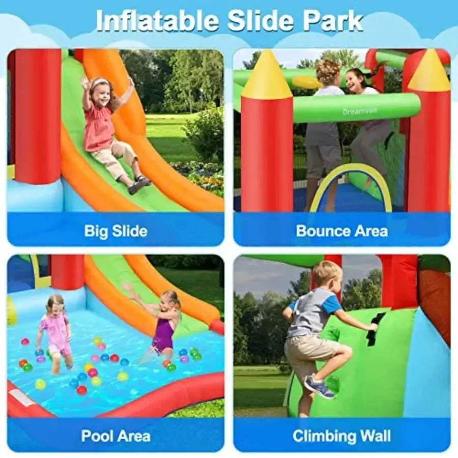 Inflatable Bounce House Castle With Slide For Kids Large 13x12ft - ToylandEU