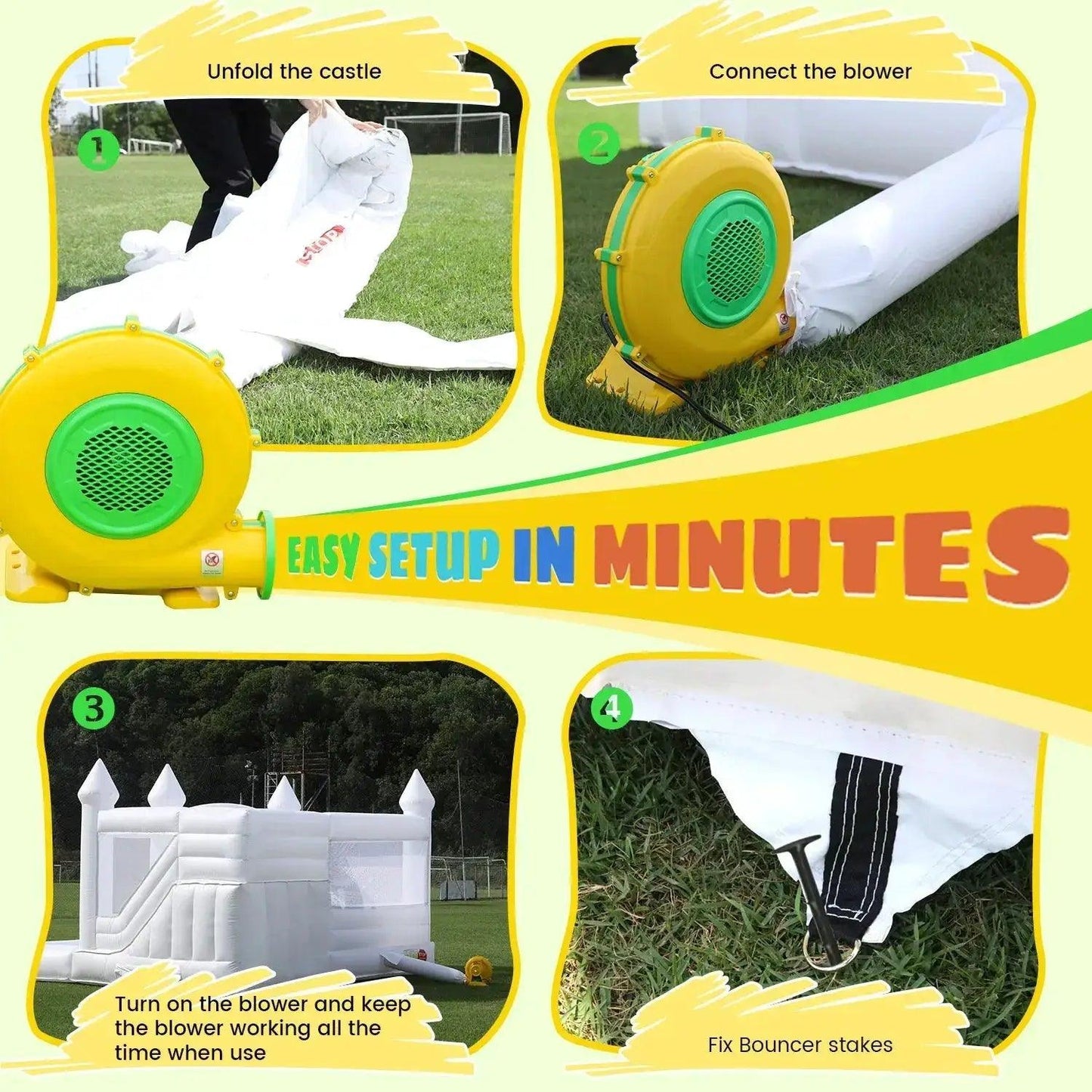  Inflatable Bounce House Commercial Grade With Slide -  ToylandEU™