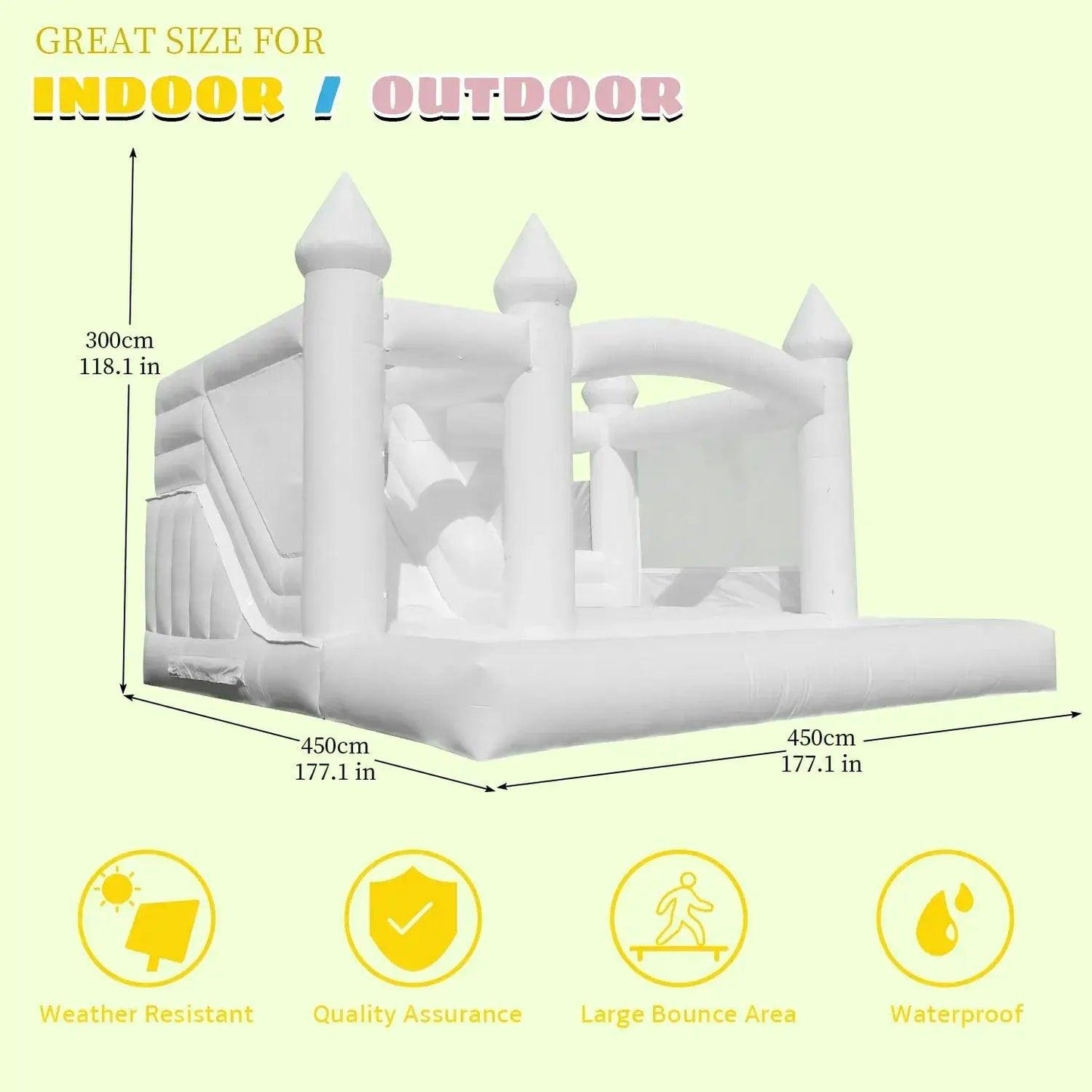  Inflatable Bounce House Commercial Grade With Slide -  ToylandEU™