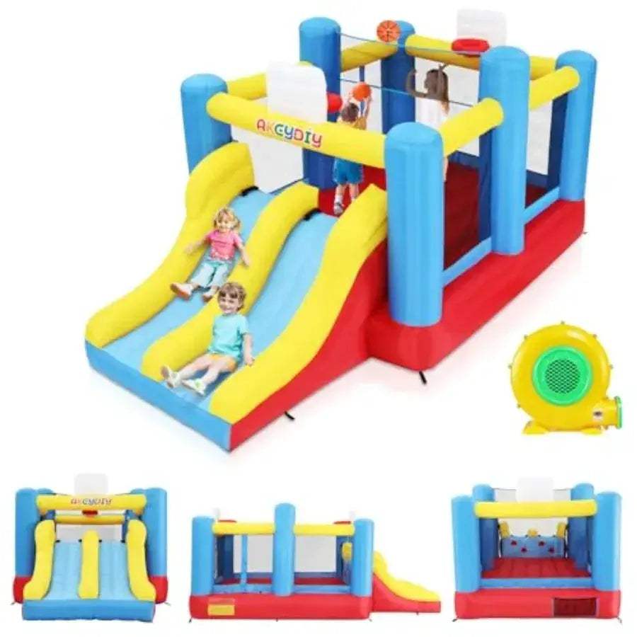 Inflatable Bounce House Dual Lanes for Outdoor Fun Playtime - ToylandEU