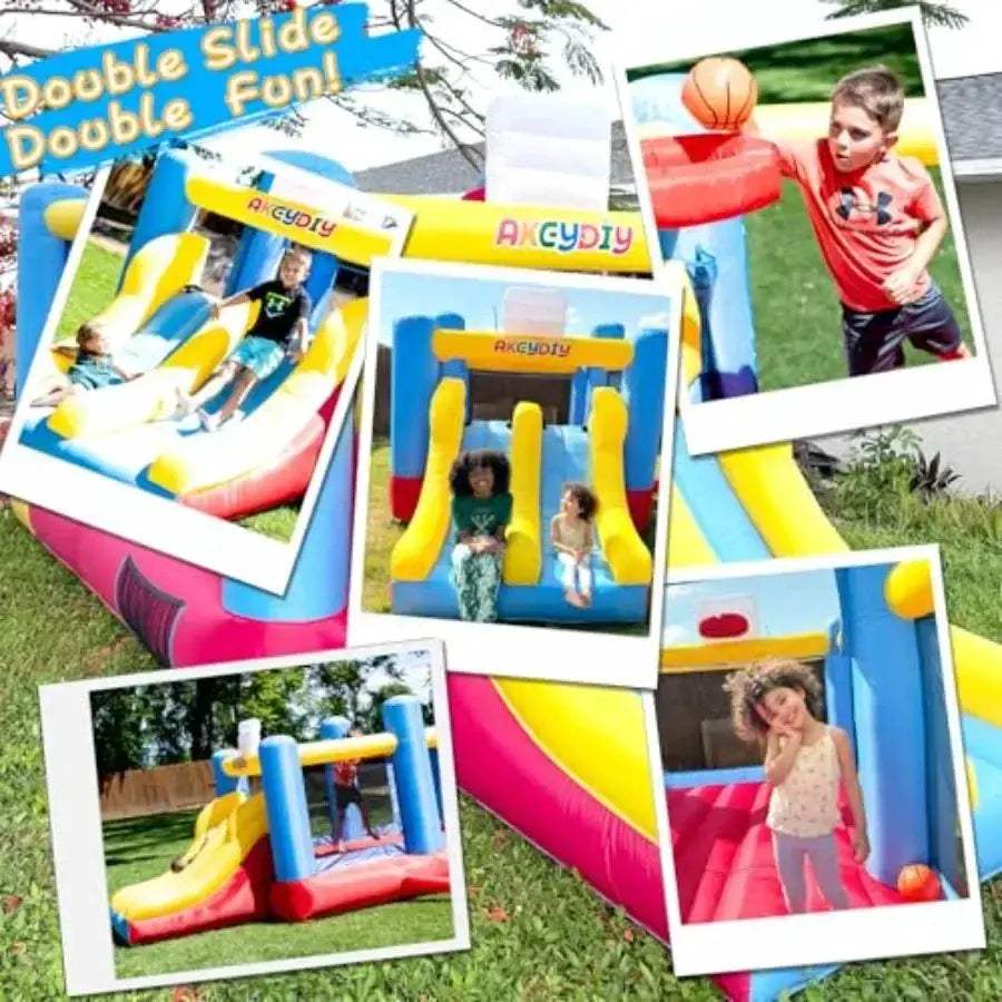 Inflatable Bounce House Dual Lanes for Outdoor Fun Playtime - ToylandEU