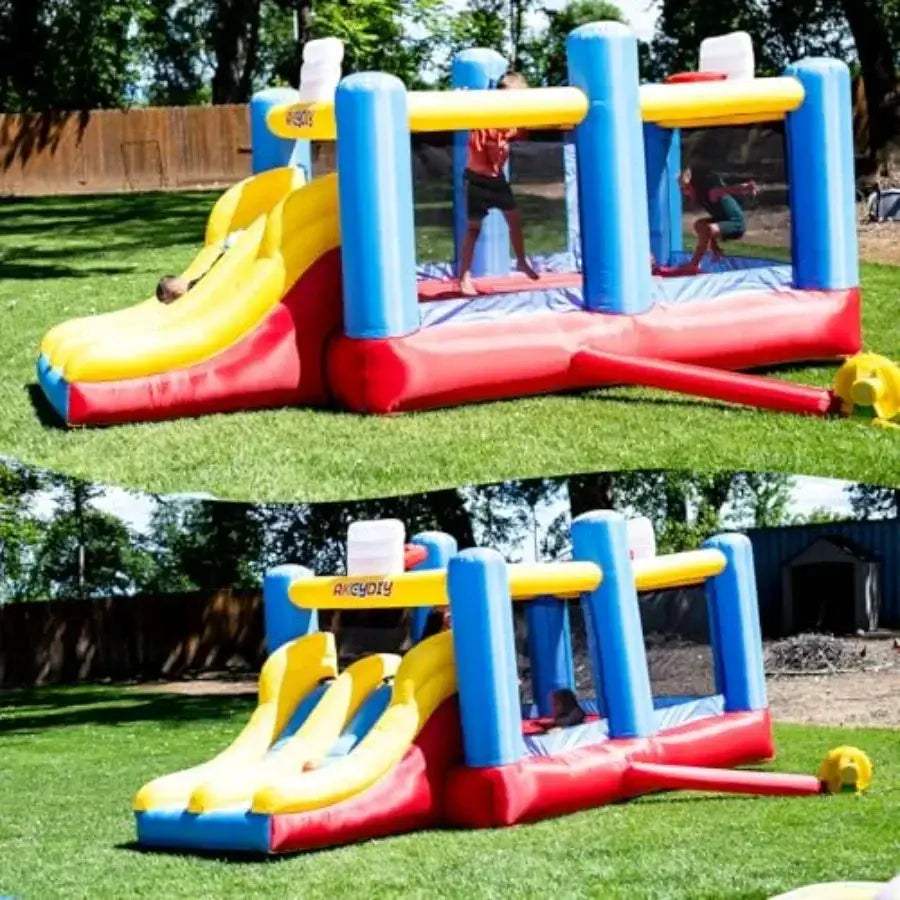 Inflatable Bounce House Dual Lanes for Outdoor Fun Playtime - ToylandEU