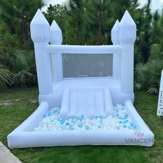Inflatable Bounce House With Slide And Ball Pit For Weddings