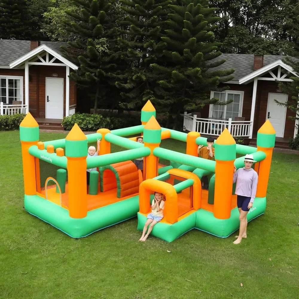 Inflatable Bounce House Kids Obstacle Bouncy Castle for Indoor Outdoor - ToylandEU