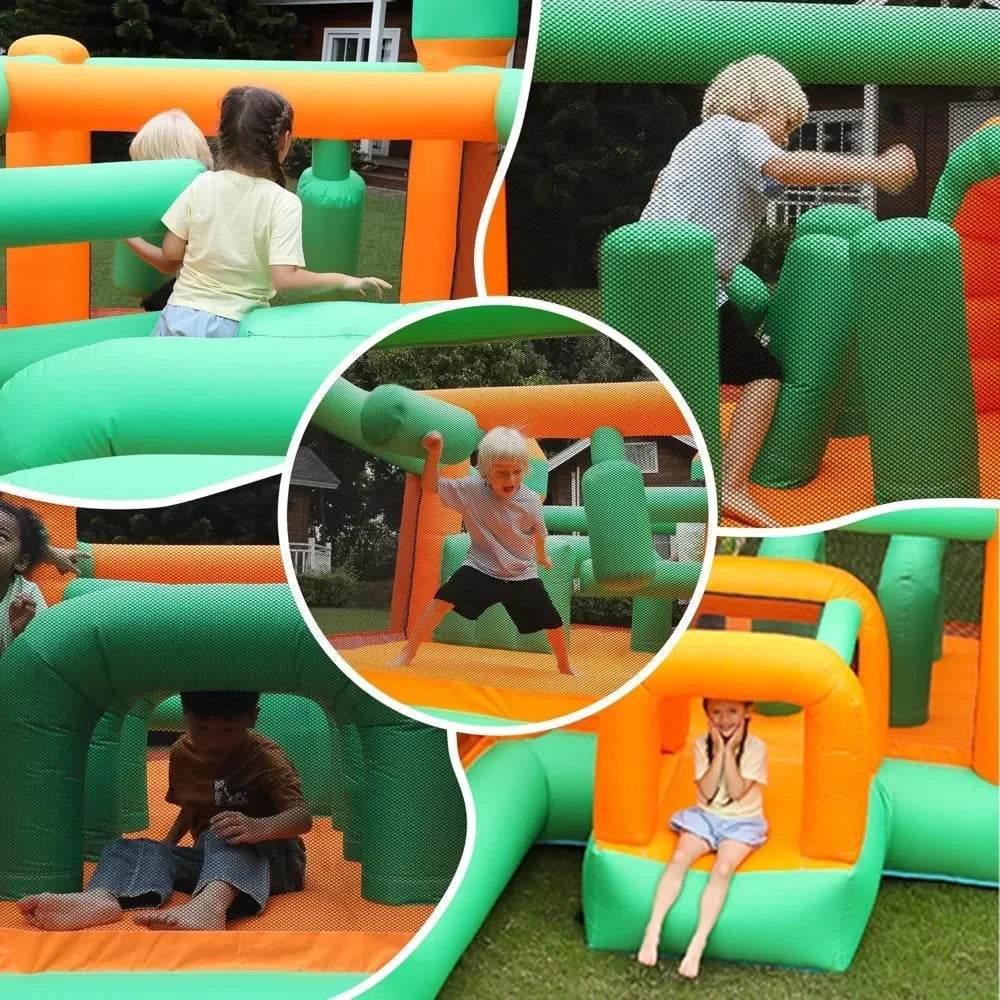 Inflatable Bounce House Kids Obstacle Bouncy Castle for Indoor Outdoor - ToylandEU