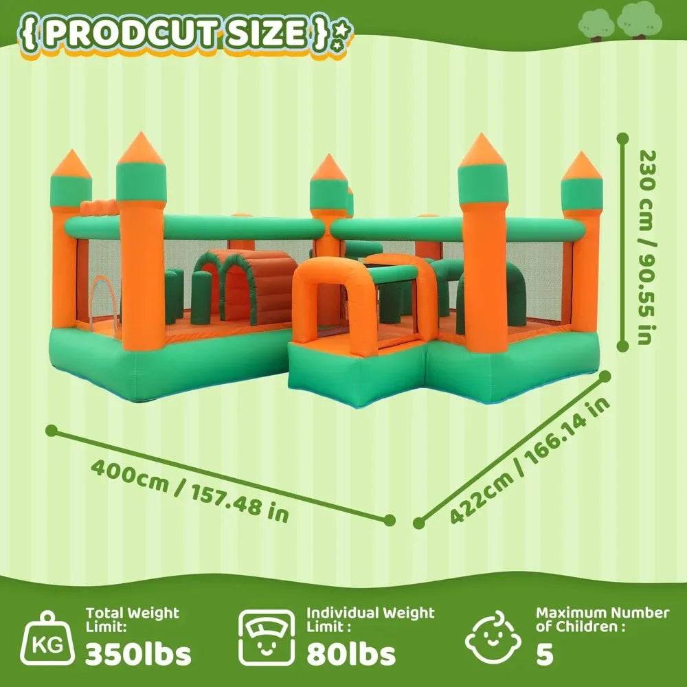 Inflatable Bounce House Kids Obstacle Bouncy Castle for Indoor Outdoor - ToylandEU