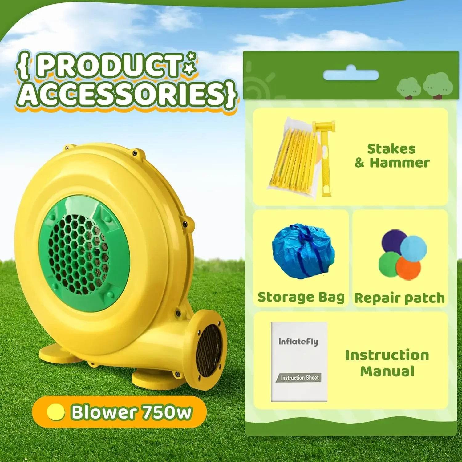 Inflatable Bounce House Kids Obstacle Bouncy Castle for Indoor Outdoor - ToylandEU