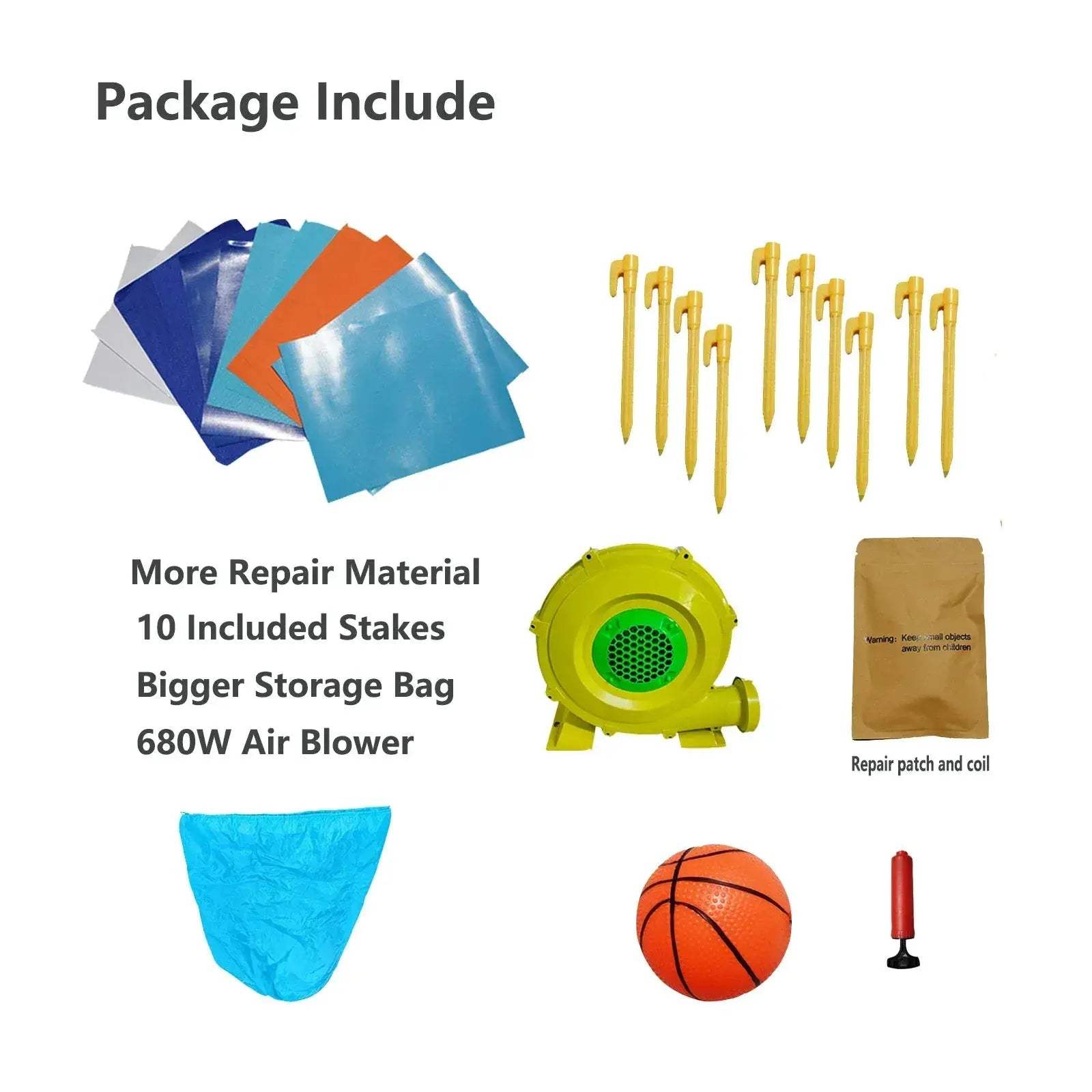 Inflatable Bounce House Obstacle Course With Dual Racing Slides - ToylandEU