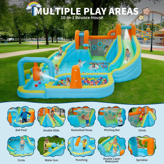 Inflatable Bounce House Pro With Water Slide Backyard -  ToylandEU™
