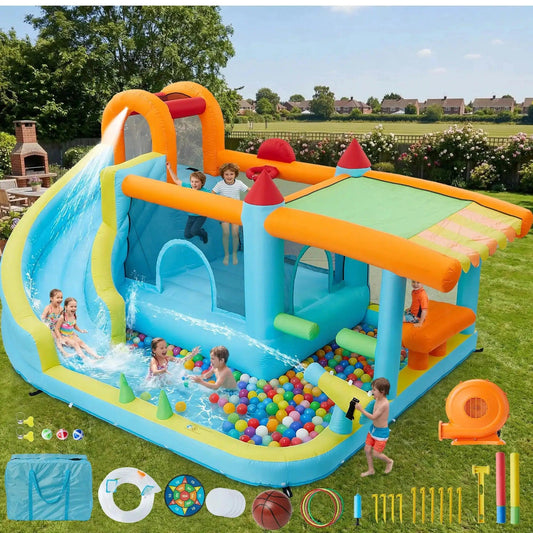  Inflatable Bounce House Water Slide 12 In 1 Backyard -  ToylandEU™