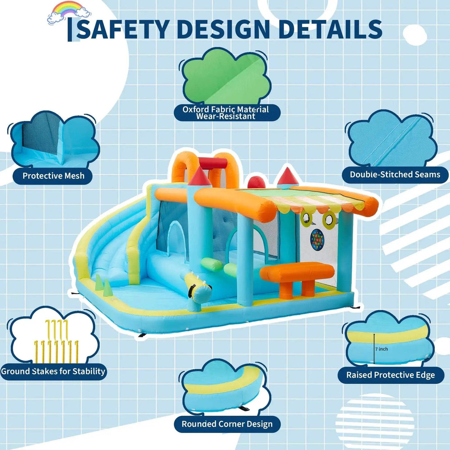  Inflatable Bounce House Water Slide All Weather 12 In 1 -  ToylandEU™