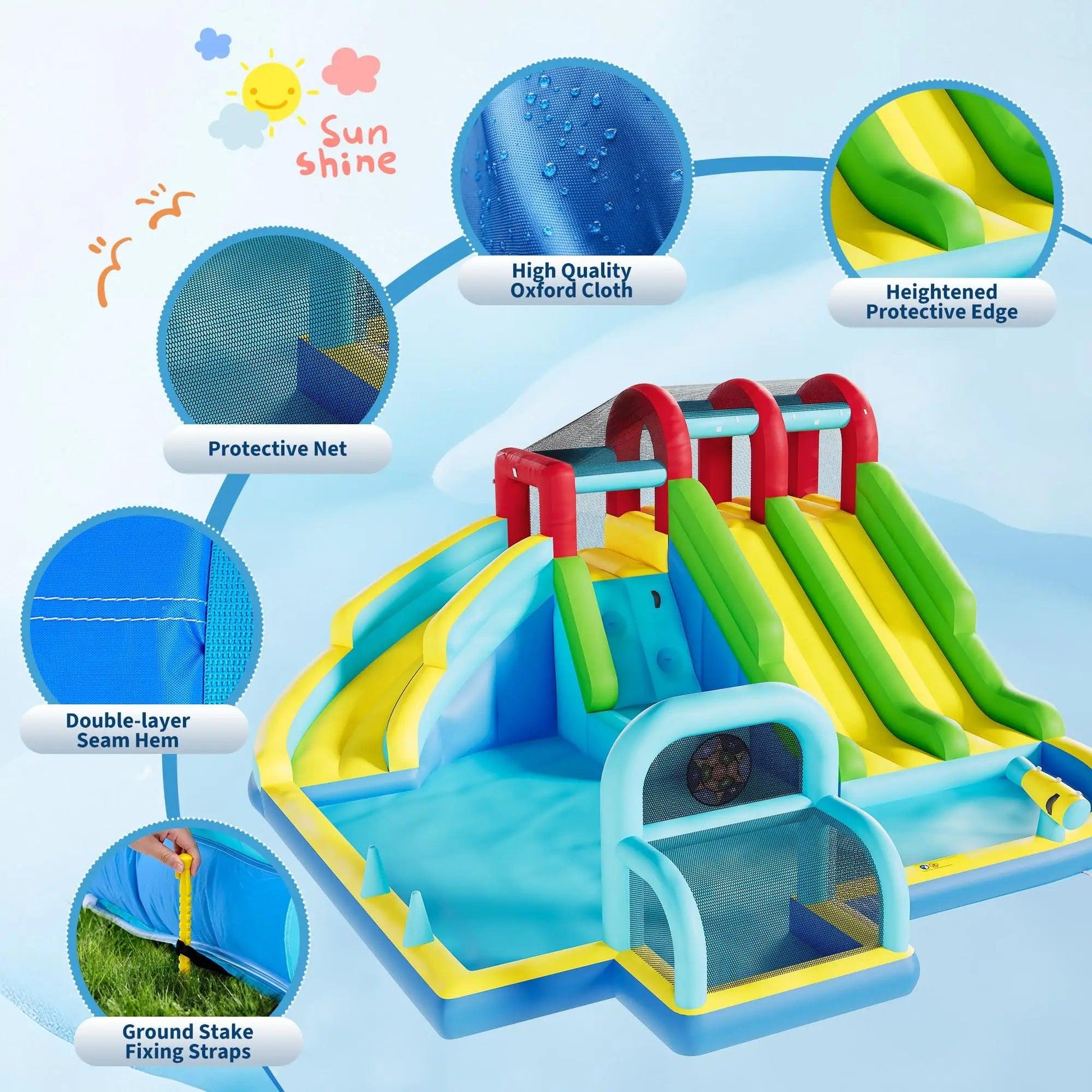  Inflatable Bounce House Water Slide Blower Included -  ToylandEU™