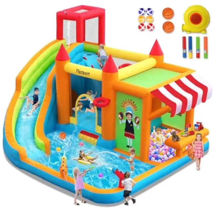Inflatable Bounce House Water Slide With Built In Splash Pool - ToylandEU