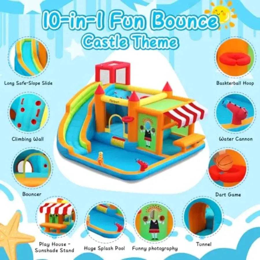 Inflatable Bounce House Water Slide With Built In Splash Pool - ToylandEU