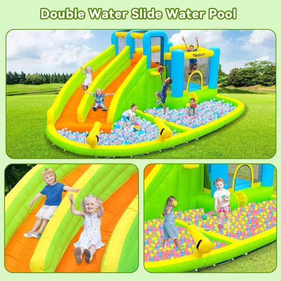 Inflatable Bounce House Water Slide With Dual Slides - ToylandEU