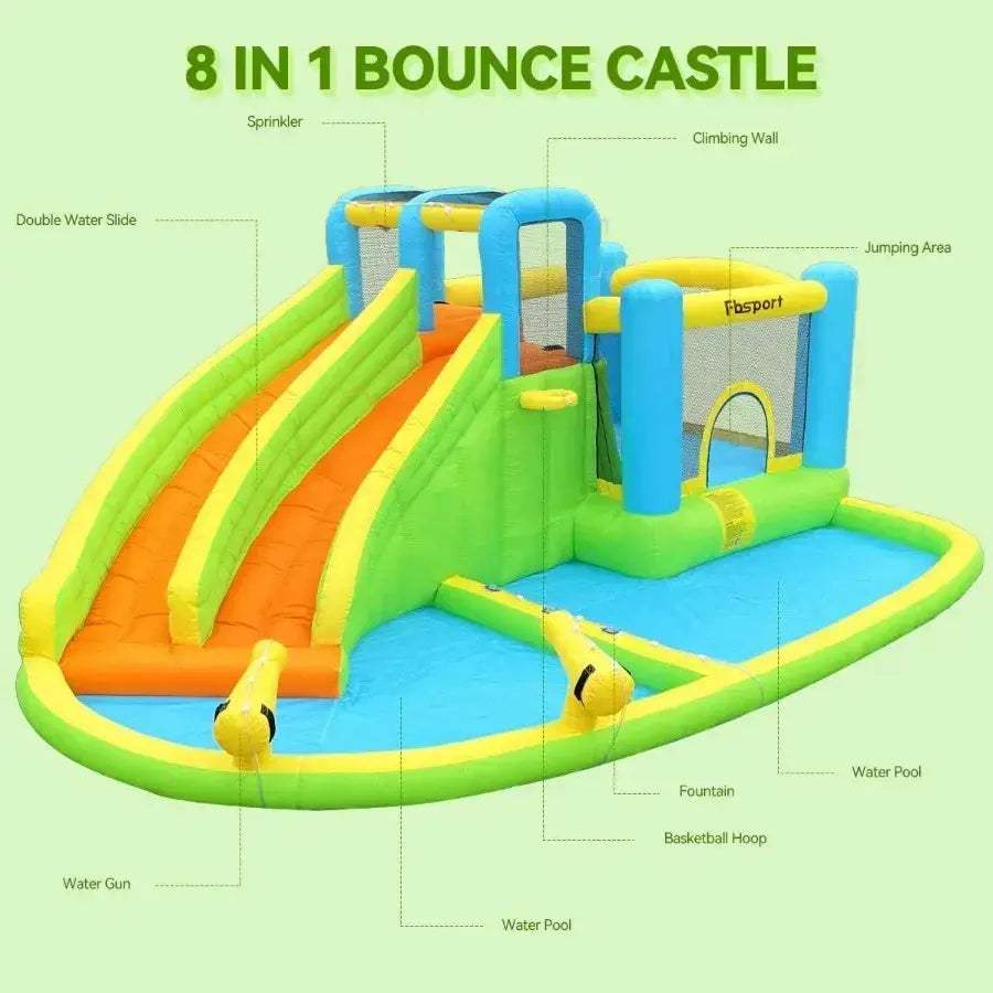 Inflatable Bounce House Water Slide With Dual Slides - ToylandEU