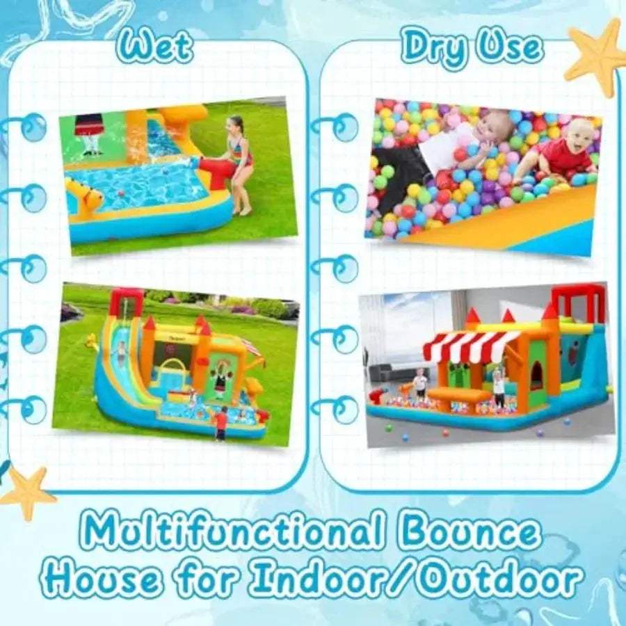  Inflatable Bounce House Water Slide With Splash Pool -  ToylandEU™